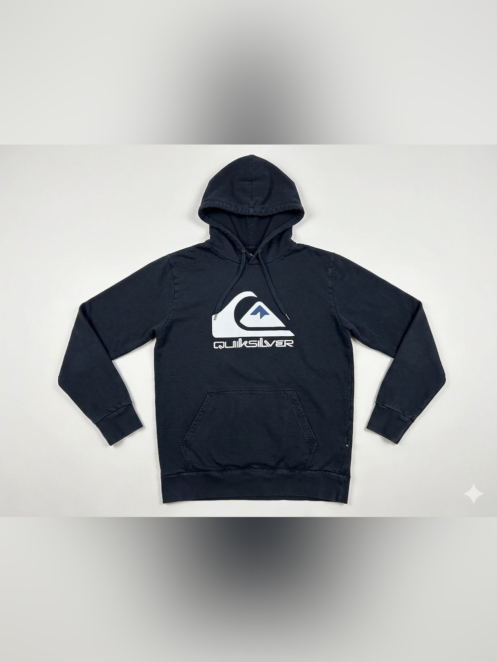 Quiksilver Hoodie Men's Medium Black Pullover Logo Sweatshirt Cotton
